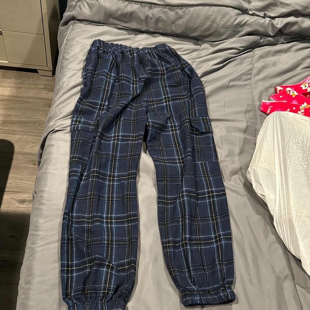 Navy blue flannel pants